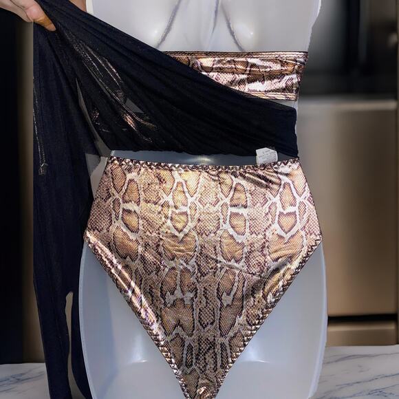 New Medium Medusa Skirt Crown Metallic Halloween Costume Outfit Set Hydra Witch - Picture 7 of 8